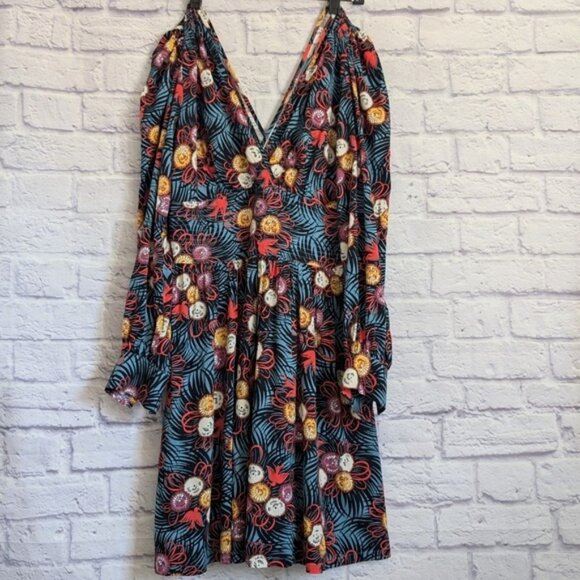 Trashy Diva Bianca Mini Dress 8 NEW Curious Corsage Bird Print 60s Retro Vintage - Picture 3 of 6